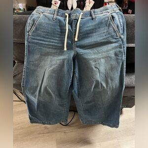 Torrid Women's Blue Cropped Jeans with Drawstring